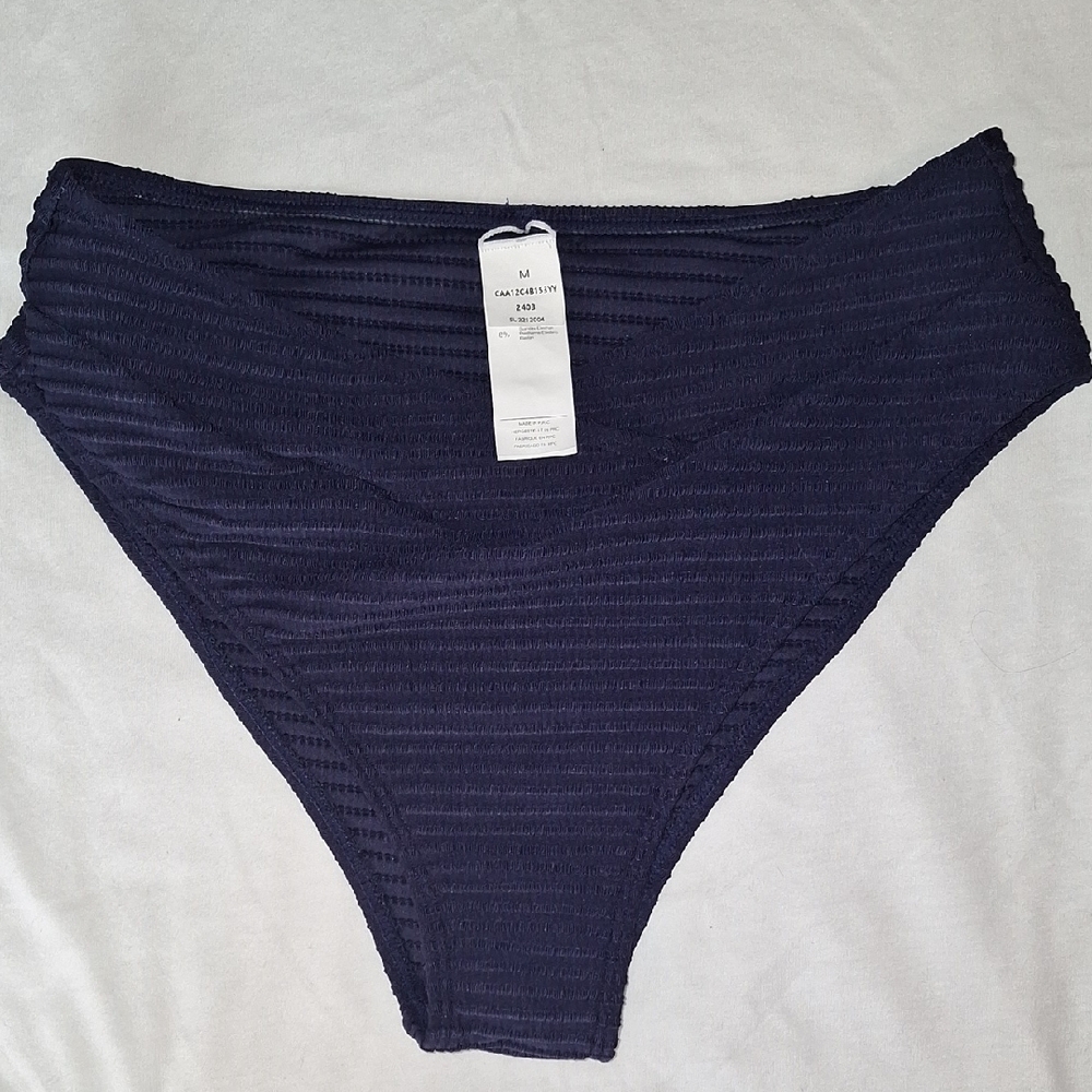 Elegant Navy High-Waisted Bikini Bottom